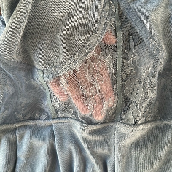 Stunning Blue wide leg Jumpsuit with Gold Chain Straps by Cider! NWOT - Picture 8 of 8